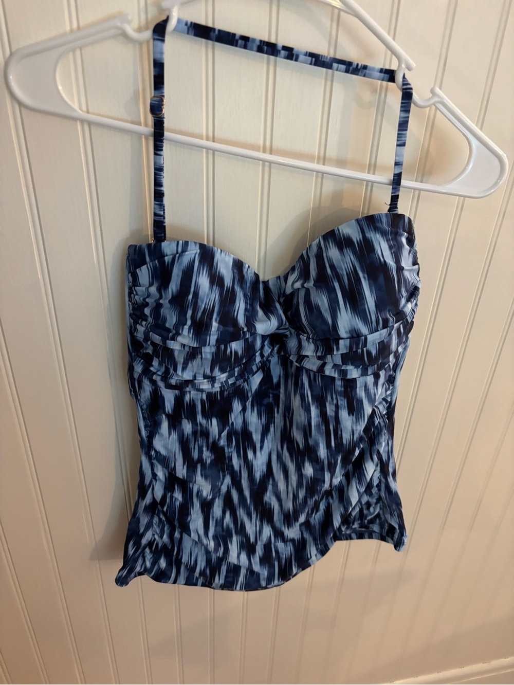 Anne Cole Blue & Navy Striped Swim Top